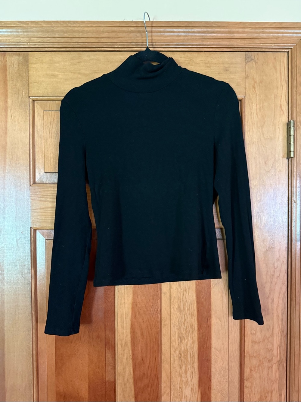 Cider Black Long-Sleeve Turtleneck Top